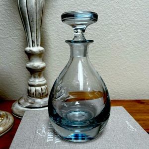 “Stromberg Blue” Art Glass Decanter by Strömbergshyttan Sweden 1950s Signed D24